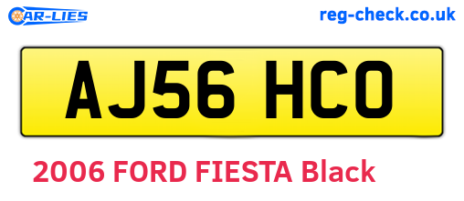 AJ56HCO are the vehicle registration plates.
