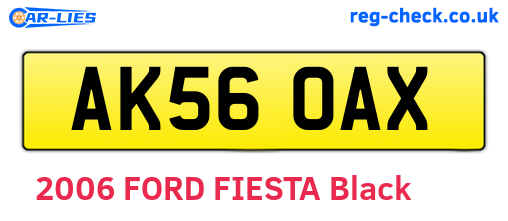 AK56OAX are the vehicle registration plates.