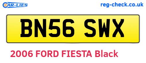 BN56SWX are the vehicle registration plates.