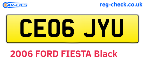 CE06JYU are the vehicle registration plates.