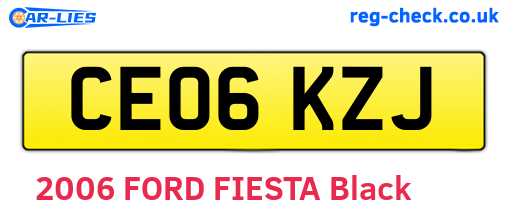 CE06KZJ are the vehicle registration plates.