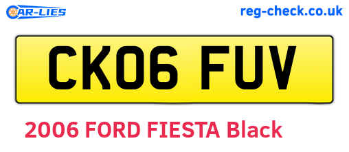 CK06FUV are the vehicle registration plates.