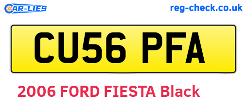 CU56PFA are the vehicle registration plates.