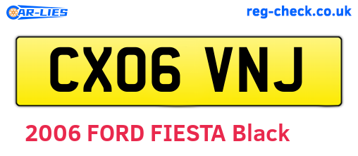 CX06VNJ are the vehicle registration plates.