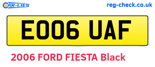 EO06UAF are the vehicle registration plates.