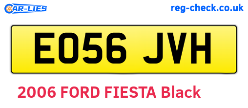 EO56JVH are the vehicle registration plates.