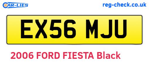 EX56MJU are the vehicle registration plates.