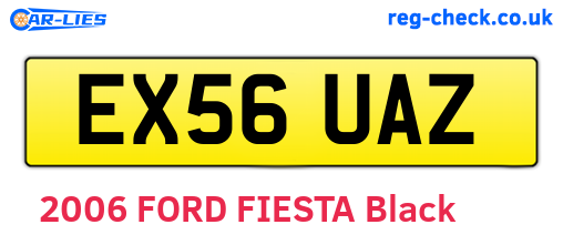 EX56UAZ are the vehicle registration plates.