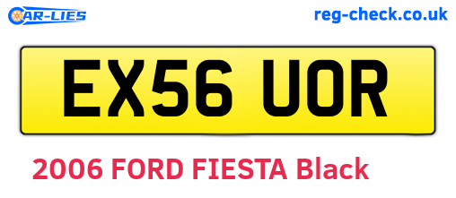 EX56UOR are the vehicle registration plates.