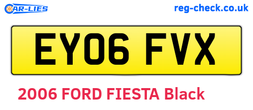 EY06FVX are the vehicle registration plates.