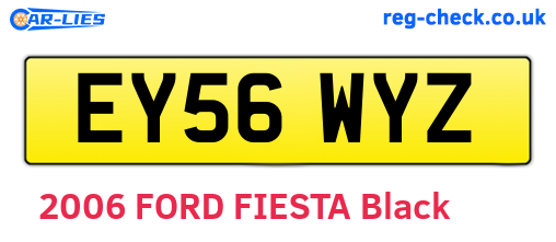 EY56WYZ are the vehicle registration plates.