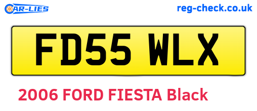 FD55WLX are the vehicle registration plates.