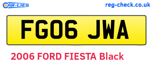 FG06JWA are the vehicle registration plates.