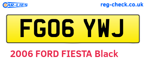 FG06YWJ are the vehicle registration plates.