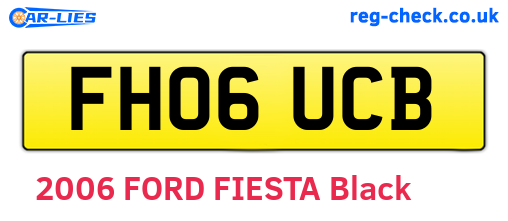FH06UCB are the vehicle registration plates.