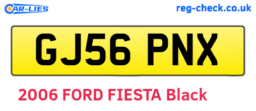 GJ56PNX are the vehicle registration plates.