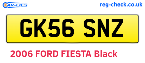 GK56SNZ are the vehicle registration plates.