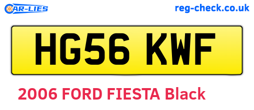 HG56KWF are the vehicle registration plates.