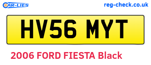 HV56MYT are the vehicle registration plates.