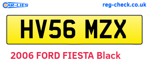HV56MZX are the vehicle registration plates.