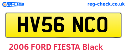 HV56NCO are the vehicle registration plates.