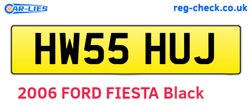 HW55HUJ are the vehicle registration plates.