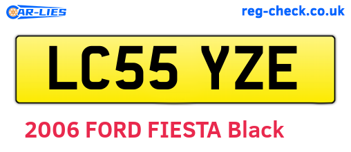 LC55YZE are the vehicle registration plates.
