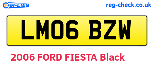 LM06BZW are the vehicle registration plates.