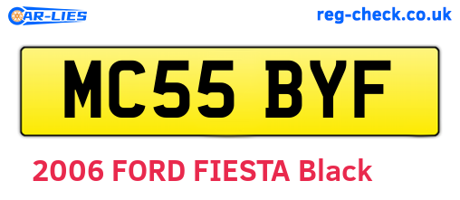 MC55BYF are the vehicle registration plates.