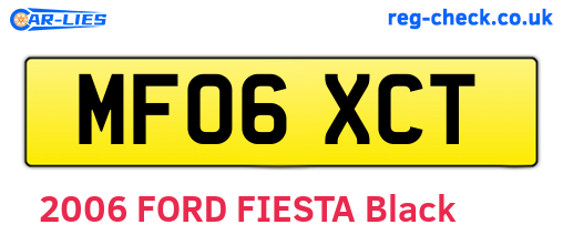 MF06XCT are the vehicle registration plates.