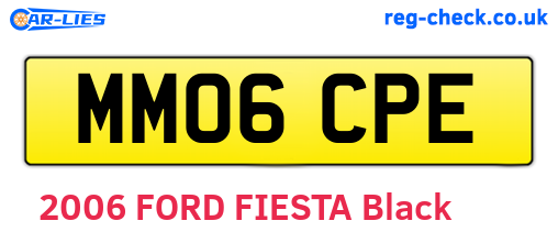 MM06CPE are the vehicle registration plates.