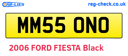 MM55ONO are the vehicle registration plates.