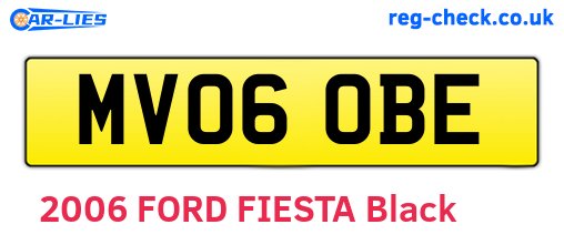 MV06OBE are the vehicle registration plates.