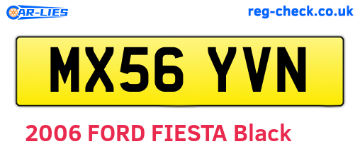 MX56YVN are the vehicle registration plates.