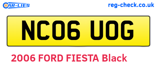 NC06UOG are the vehicle registration plates.