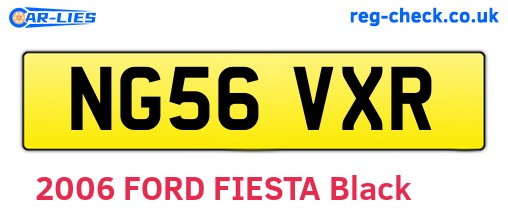 NG56VXR are the vehicle registration plates.