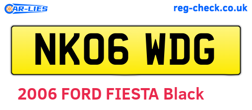 NK06WDG are the vehicle registration plates.
