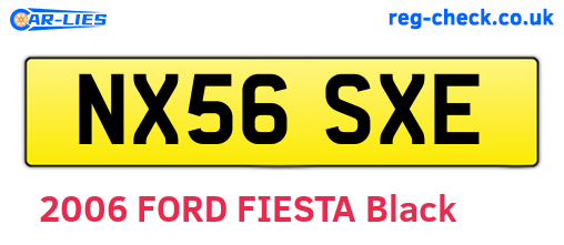 NX56SXE are the vehicle registration plates.