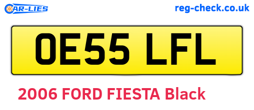 OE55LFL are the vehicle registration plates.