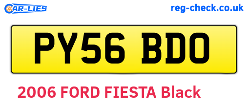 PY56BDO are the vehicle registration plates.