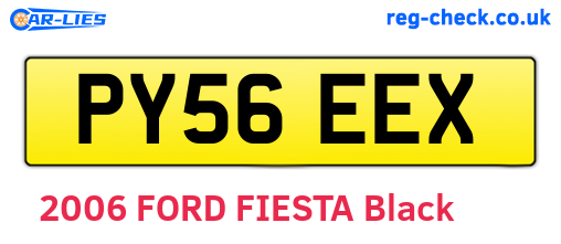 PY56EEX are the vehicle registration plates.