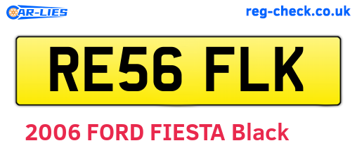RE56FLK are the vehicle registration plates.