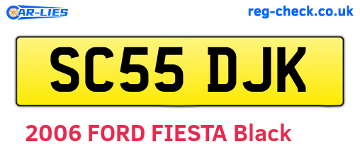 SC55DJK are the vehicle registration plates.