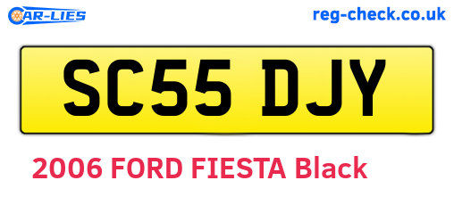 SC55DJY are the vehicle registration plates.