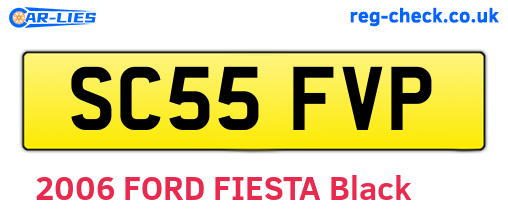 SC55FVP are the vehicle registration plates.