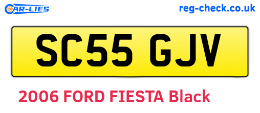 SC55GJV are the vehicle registration plates.