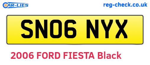 SN06NYX are the vehicle registration plates.
