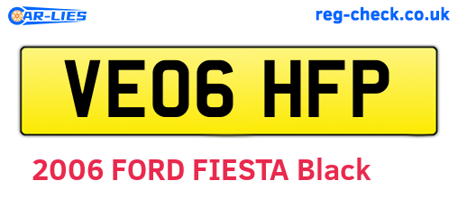 VE06HFP are the vehicle registration plates.