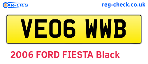 VE06WWB are the vehicle registration plates.