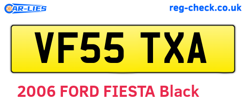 VF55TXA are the vehicle registration plates.